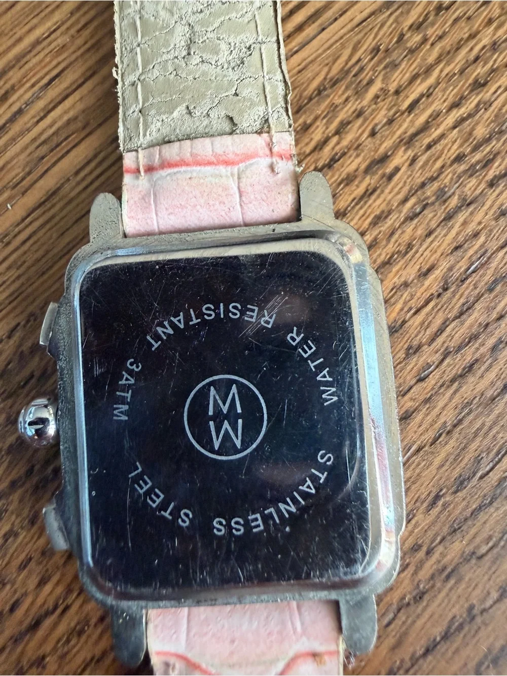 Stunning Crystal Art Deco Chronograph Watch with Pink Alligator Leather Strap